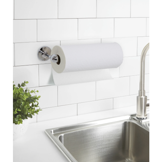 PORTARROLLO DE PAPEL DE COCINA MURAL TUG CROMADO / GRIS