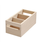 Organizador de paquetes con asa de madera de 10 x 5 x 4,25" Natural