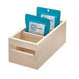 Organizador de paquetes con asa de madera de 10 x 5 x 4,25" Natural