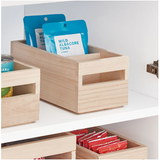 Organizador de paquetes con asa de madera de 10 x 5 x 4,25" Natural