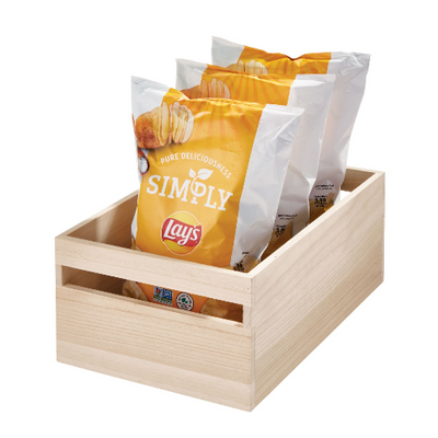 Cesto con Asa de Madera 10 x 15 x 6.25