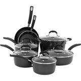 Juego de batería de cocina de aluminio forjado de 12 piezas
