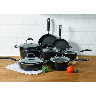 Juego de batería de cocina de aluminio forjado de 12 piezas