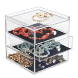 Jewelry Box Organizer with 3 Drawers 6.4" x 7" x 7"