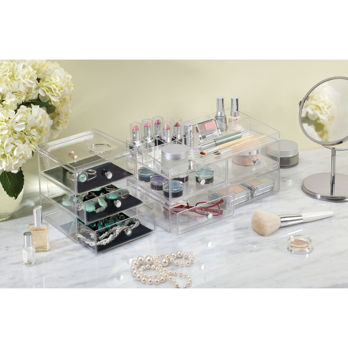 Jewelry Box Organizer with 3 Drawers 6.4" x 7" x 7"