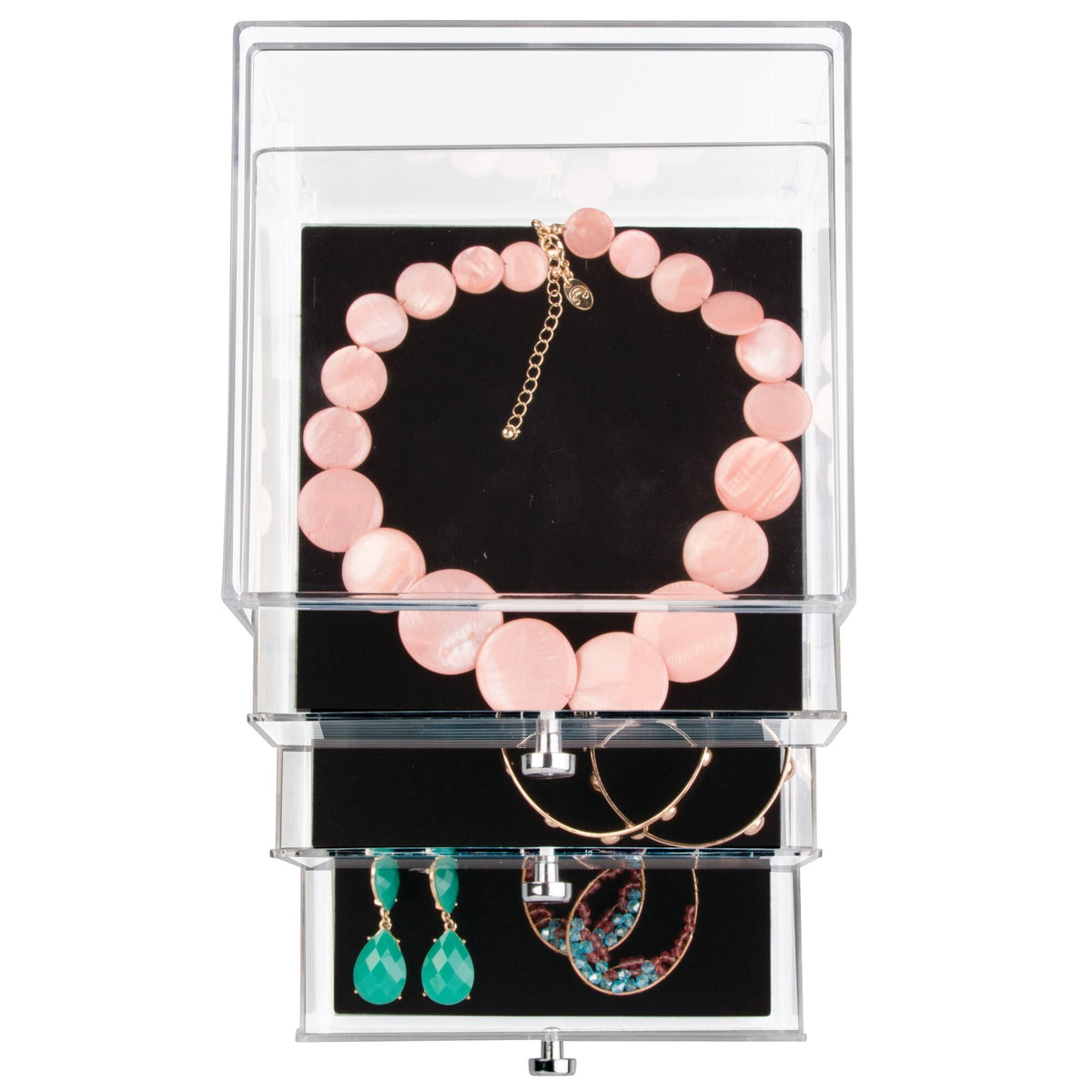 Jewelry Box Organizer with 3 Drawers 6.4" x 7" x 7"