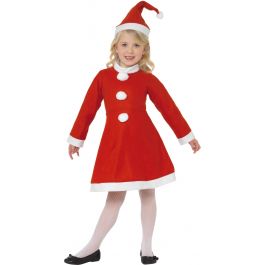 Disfraz de niña de Santa rojo