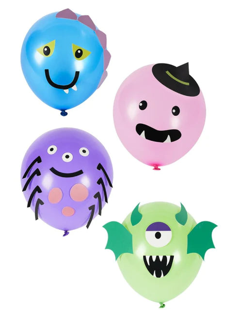 Vajilla de Halloween, Globos de monstruos x8