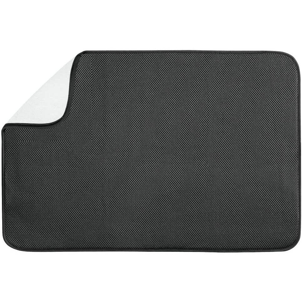 Alfombrilla de cocina iDry monocromática (negra/blanca) sólida - Extragrande 24" x 18"