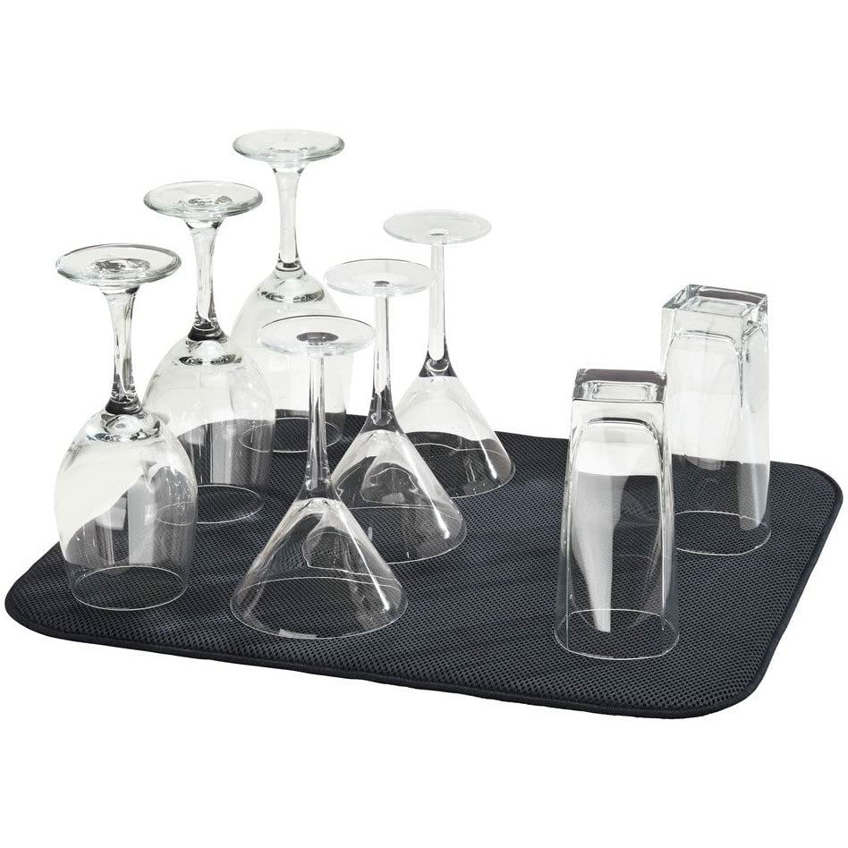 Alfombrilla de cocina iDry monocromática (negra/blanca) sólida - Extragrande 24" x 18"