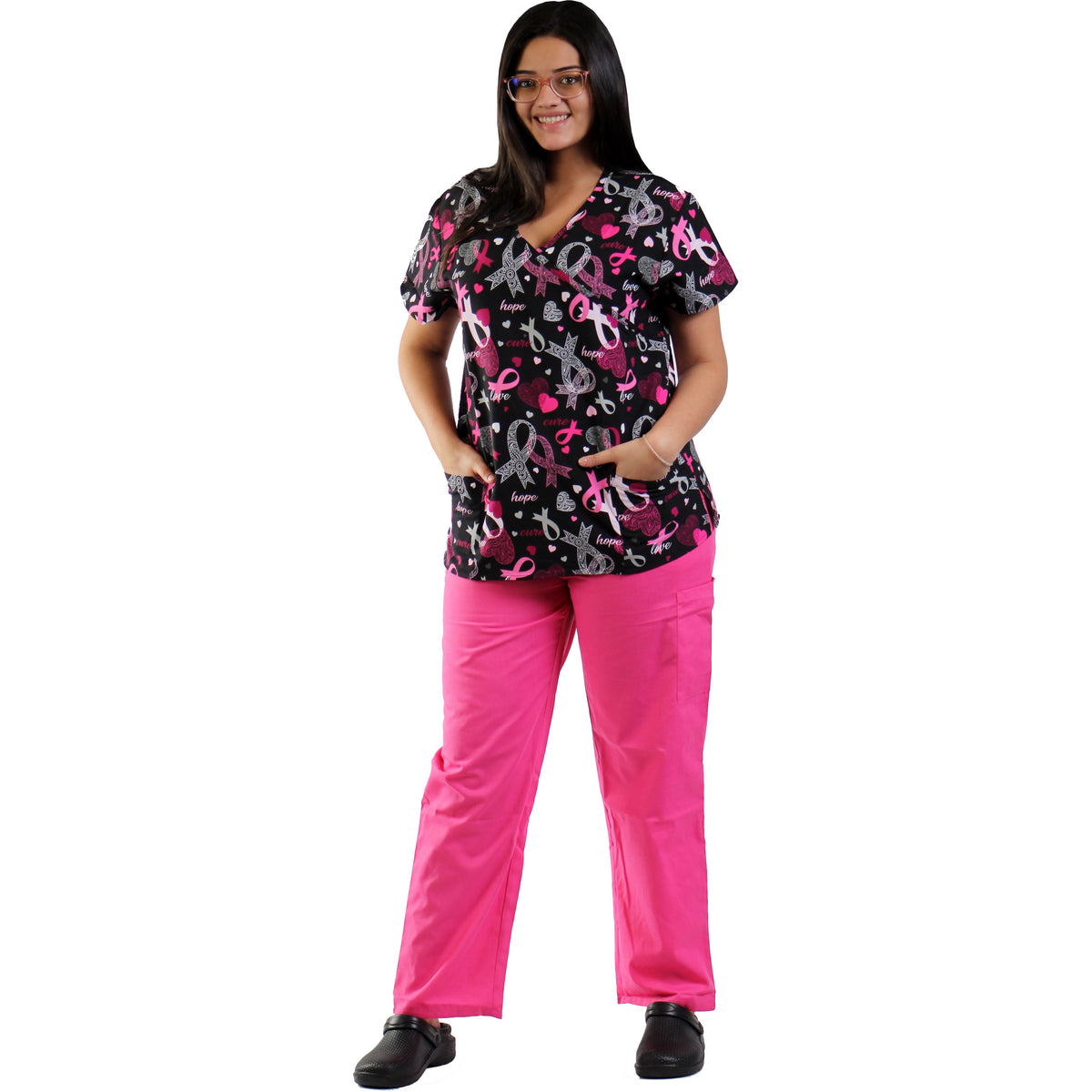 Printed Black and Pink Uniform