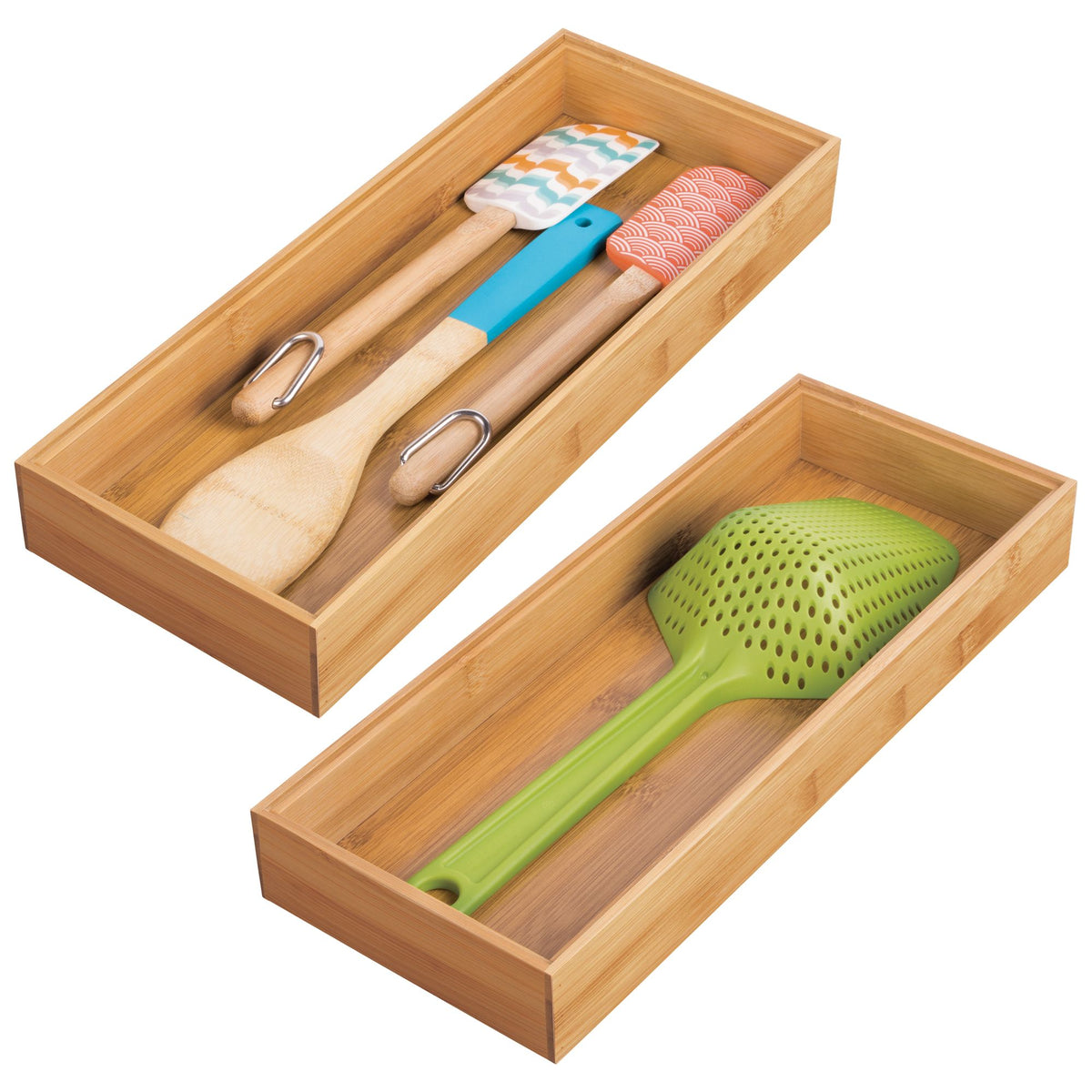 Organizador de cajones de bambú 6" x 15" x 2"