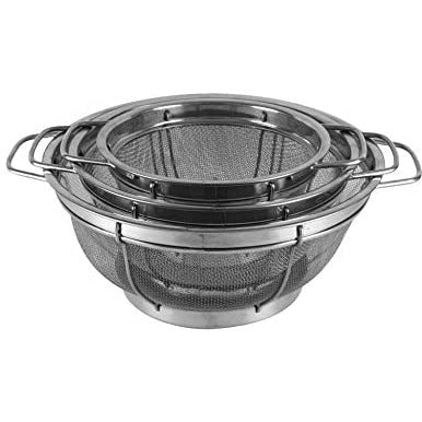 COLADOR JUEGO DE 3 PIEZAS ACERO INOXIDABLE