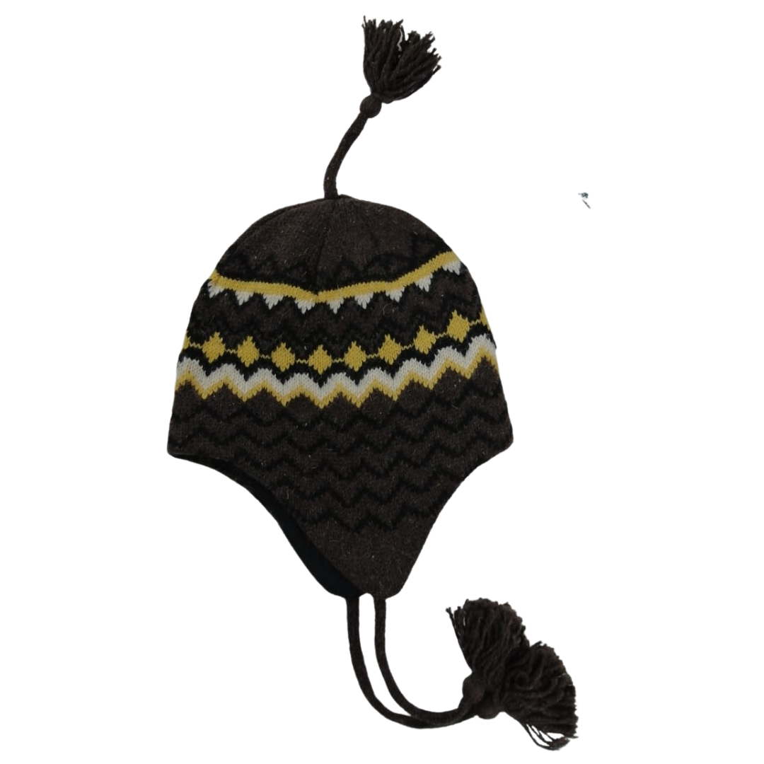 Gorro de invierno marrón multicolor
