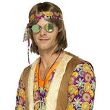 Gafas estilo hippie con cristales de espejo verdes y azules