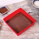 Molde cuadrado para pasteles de 9" de silicona antiadherente de grado europeo rojo