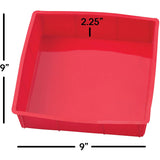 Molde cuadrado para pasteles de 9" de silicona antiadherente de grado europeo rojo