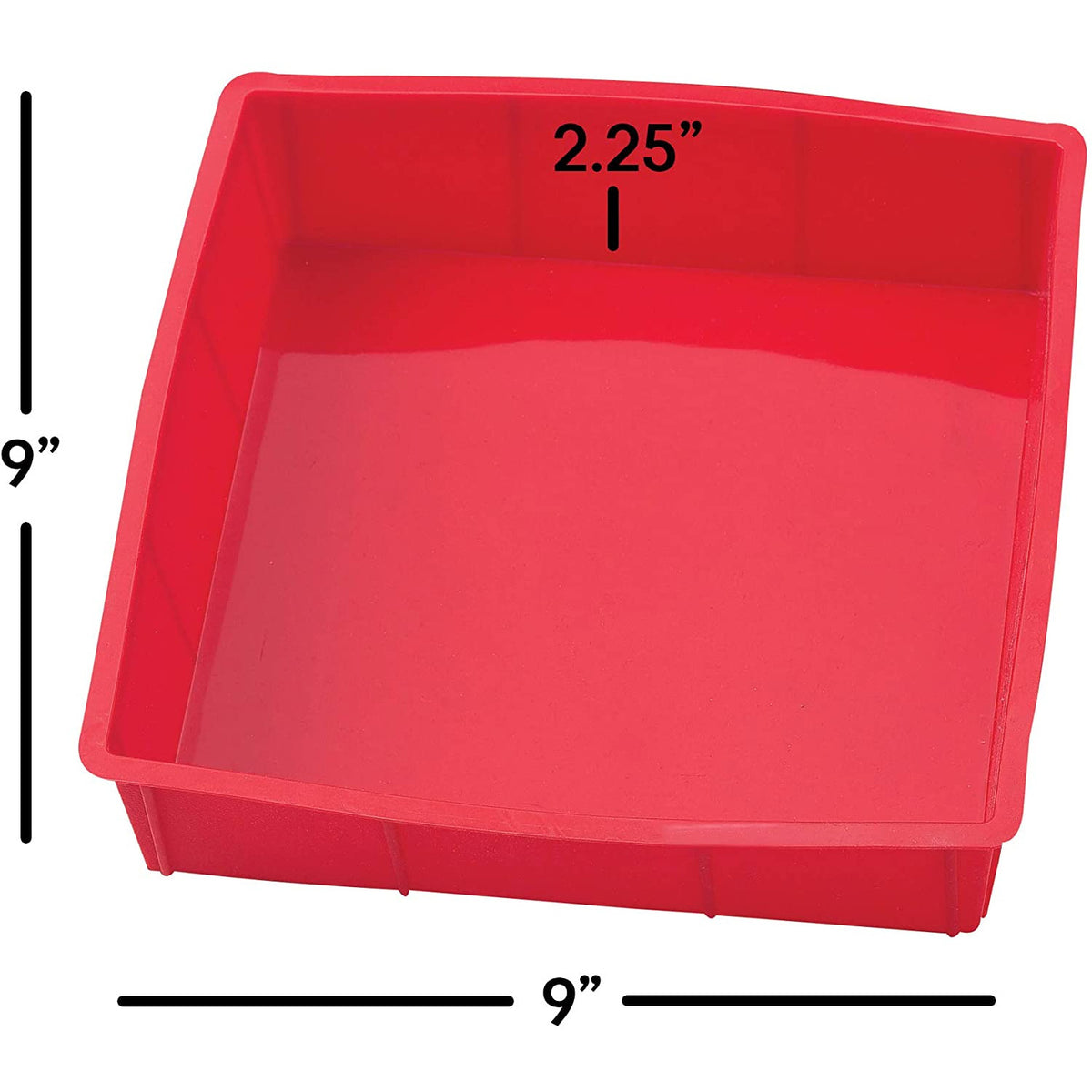 Molde cuadrado para pasteles de 9" de silicona antiadherente de grado europeo rojo