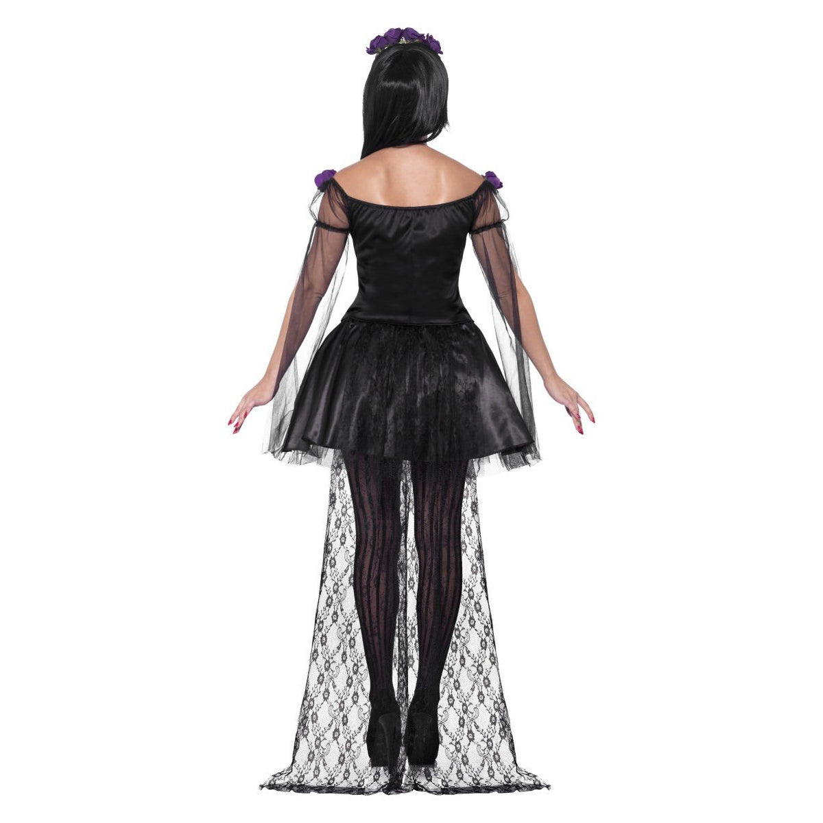 Disfraz de señorita del Día de Muertos negro