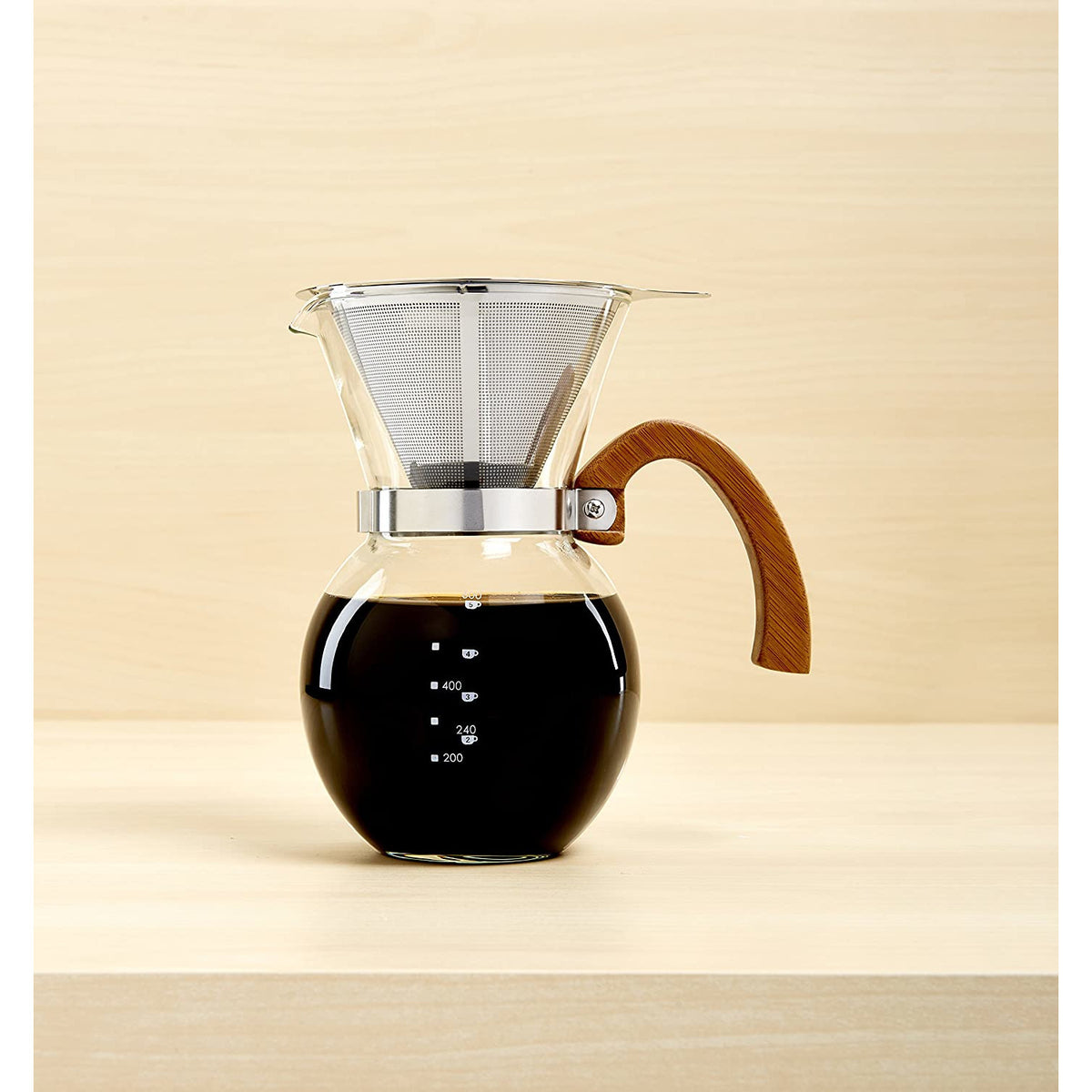 Cafetera de goteo transparente