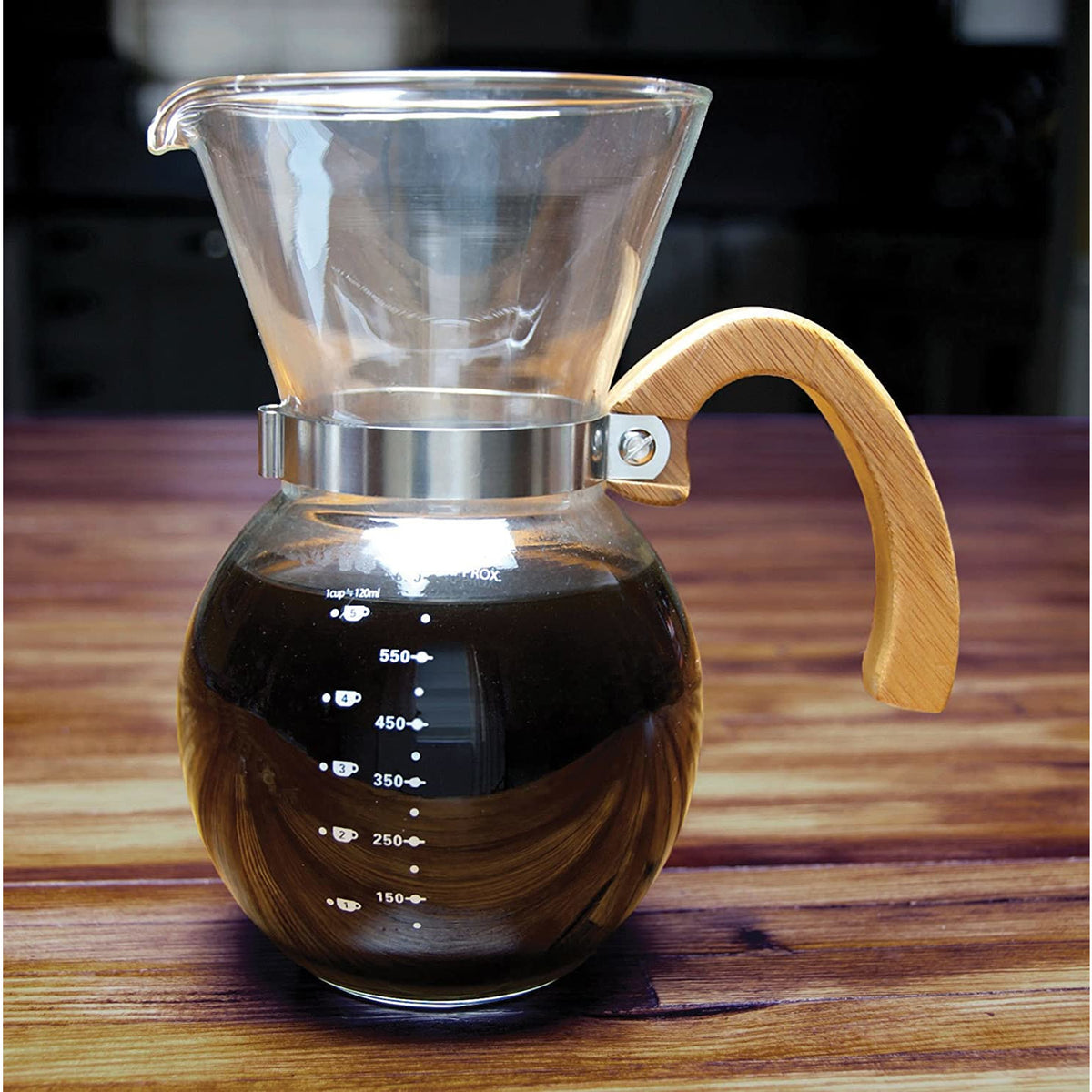 Cafetera de goteo transparente