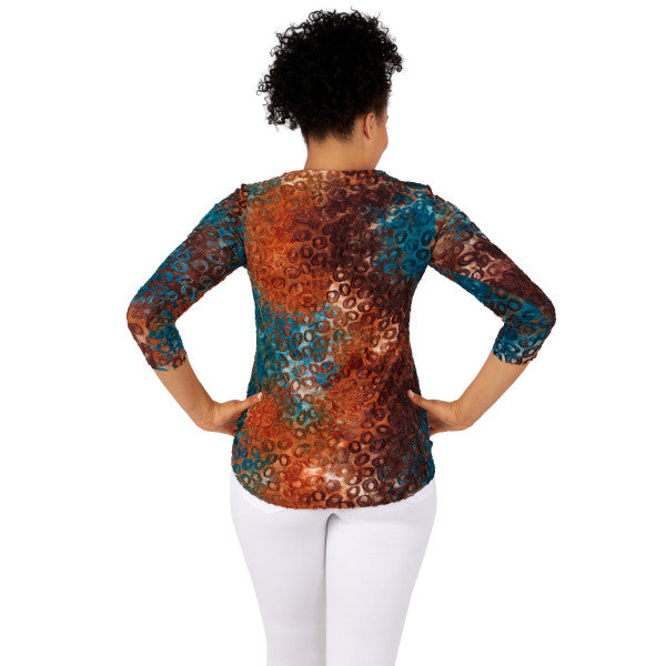 BLUSA VERDE AZULADO MULTICOLOR - RUBY RD