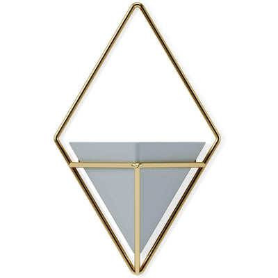TRIGG WALL DISPLAY  SMALL GREY /BRASS SET OF 2