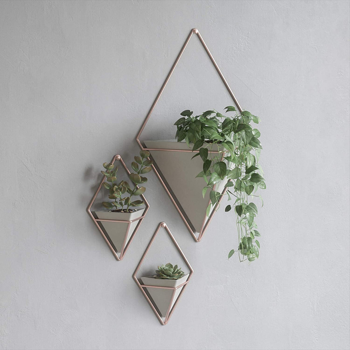 Trigg Jarrón Grande de Pared de Hormigón y Cobre