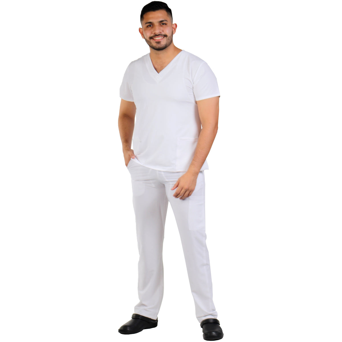UNIFORME STRECH BLANCO MODELO JOGGER (SLIM FIT)