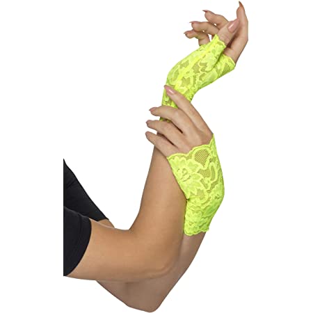 Guantes de encaje sin dedos verdes