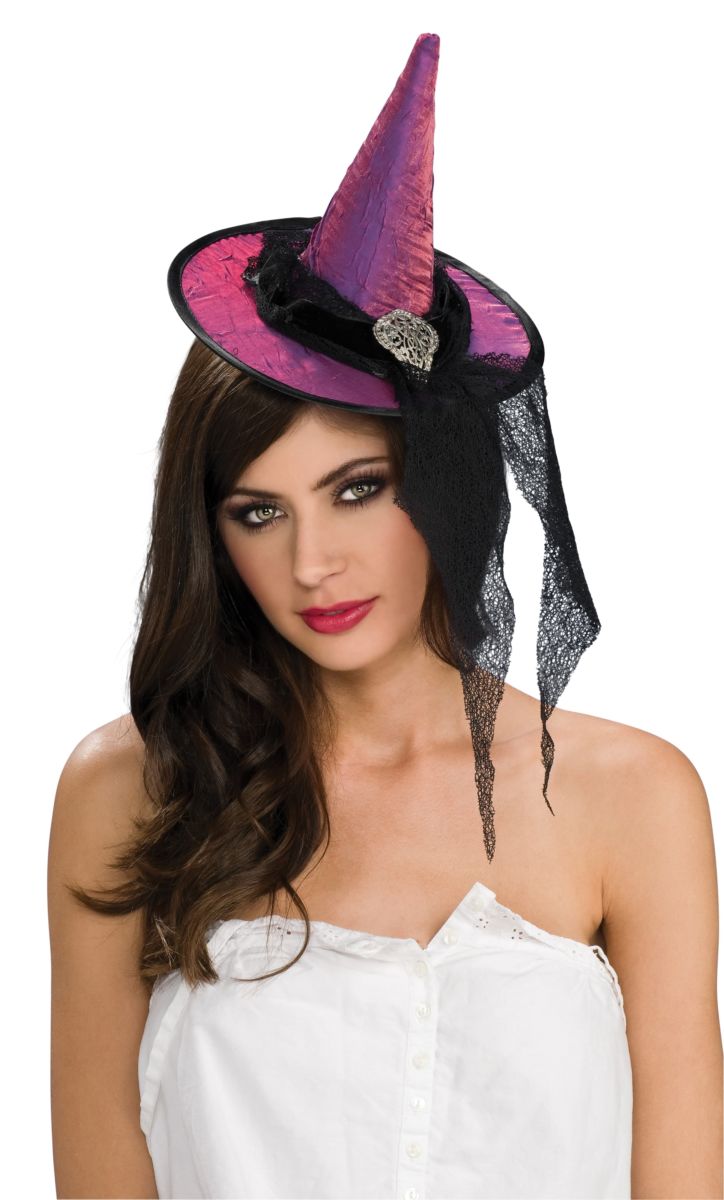 HOT PURPLE MINI WITCH HAT