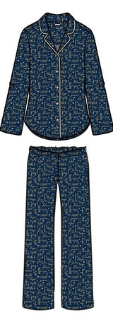 Conjunto de pijama largo con escote en V Midnight X