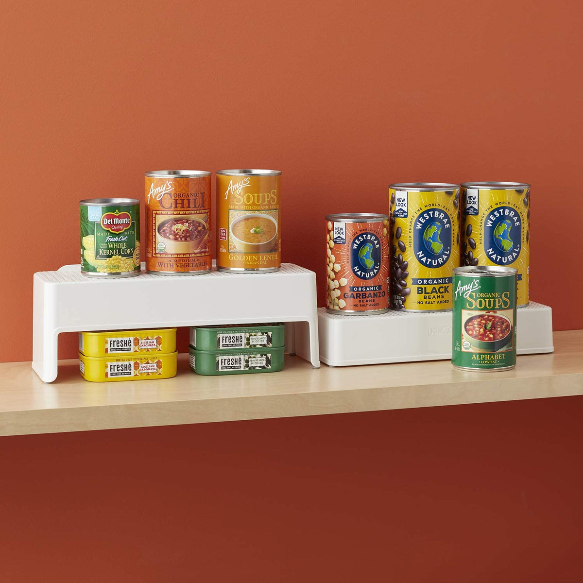 Organizador de latas de 2 estantes