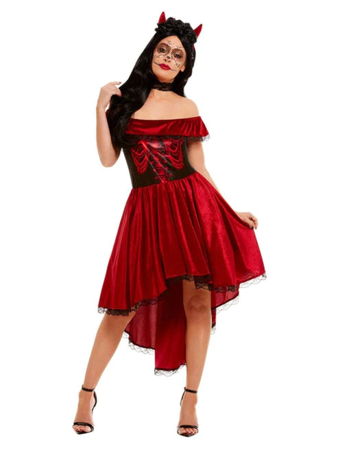 Disfraz de Diabla del Día de Muertos para Mujer