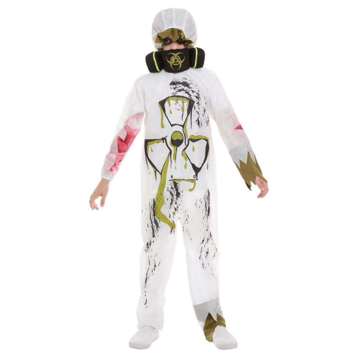 Disfraz de traje de riesgo biológico blanco