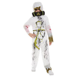 Disfraz de traje de riesgo biológico blanco