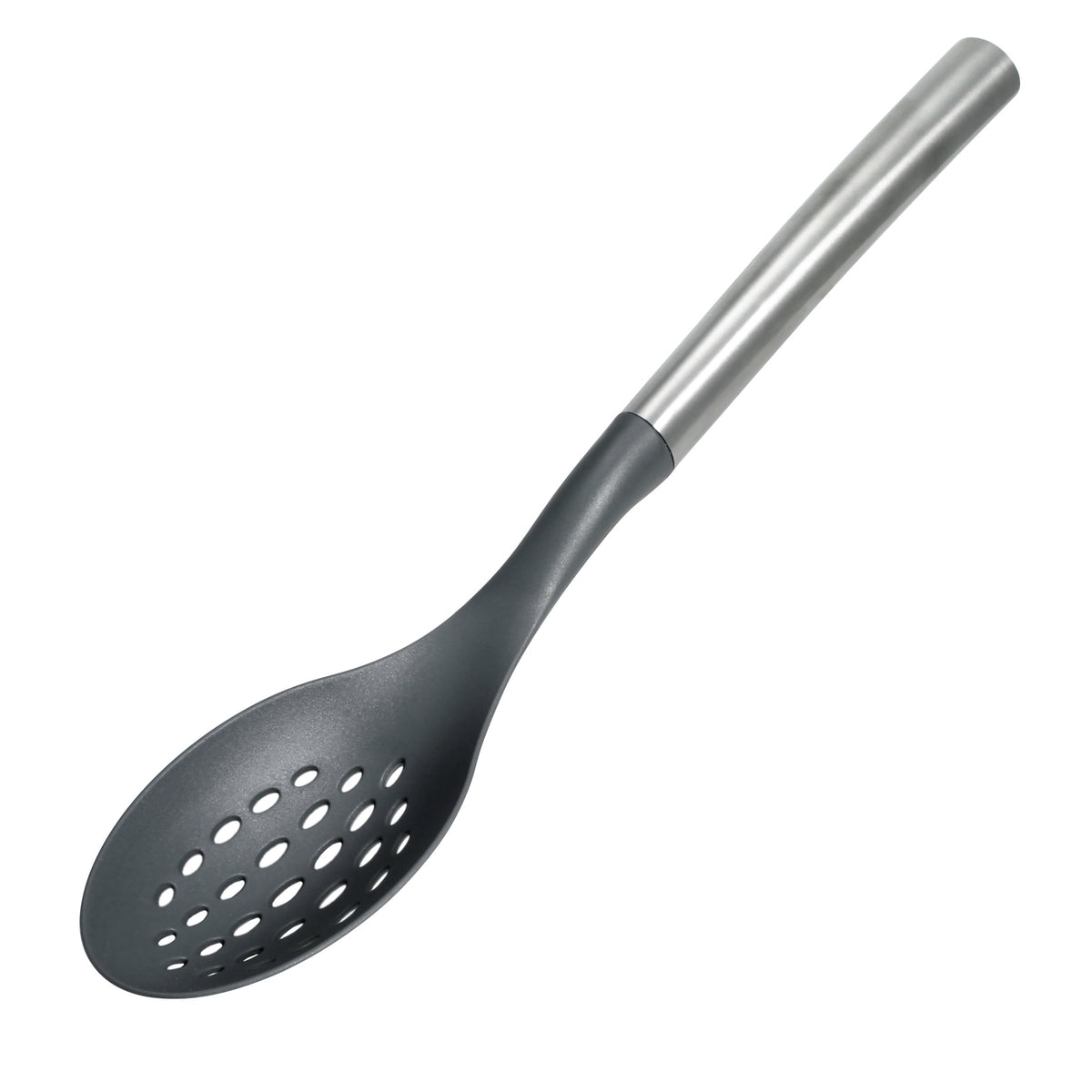 CUCHARA RANURADA DE ACERO INOXIDABLE CON NYLON