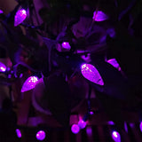 UL 35 luces LED C6 moradas con cable negro
