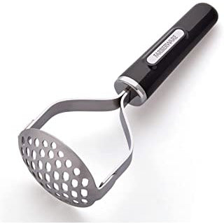 Machacador de patatas profesional de acero inoxidable negro
