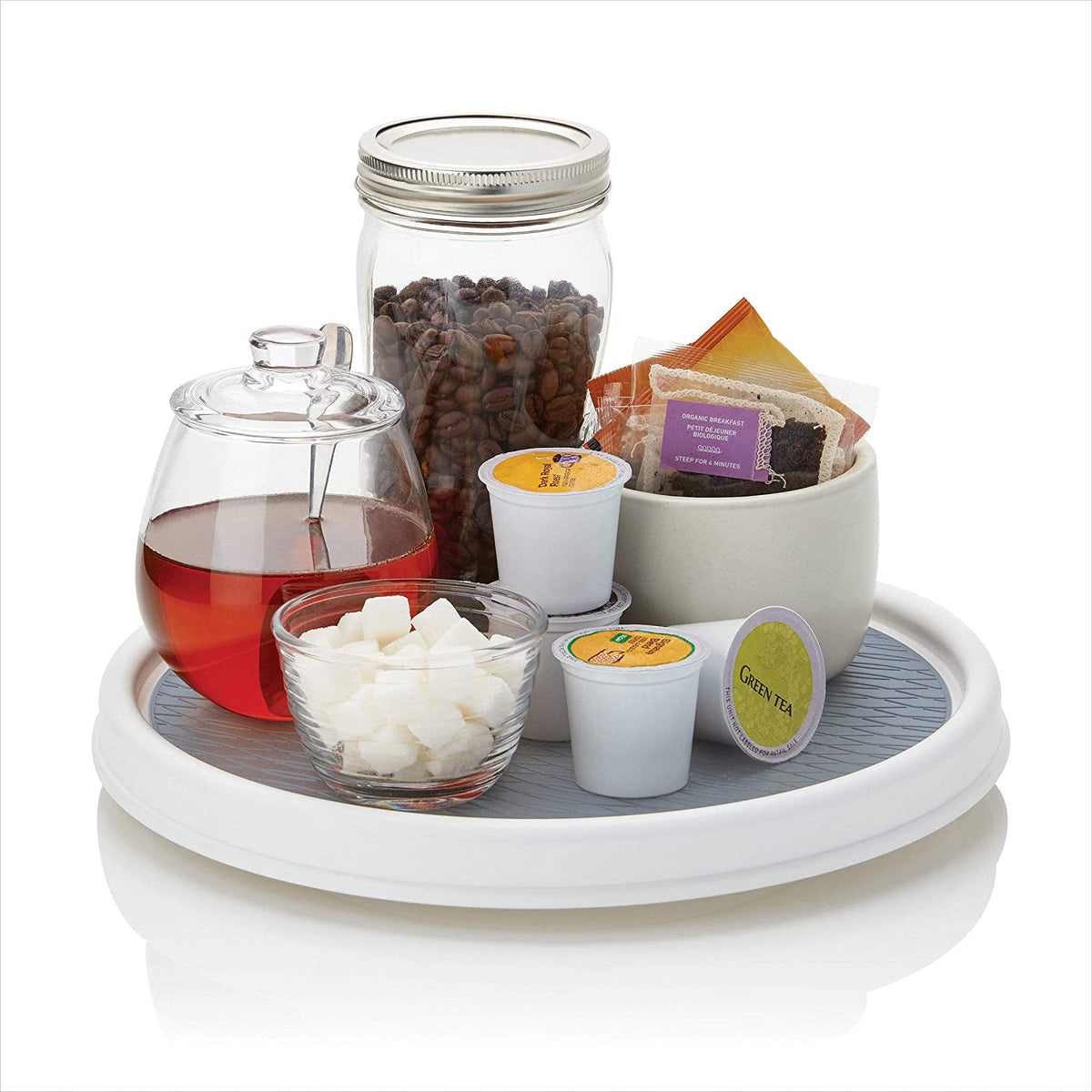Bandeja giratoria antideslizante Lazy Susan de 30,5 cm gris