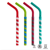 Juego de 4 pajitas reutilizables de silicona