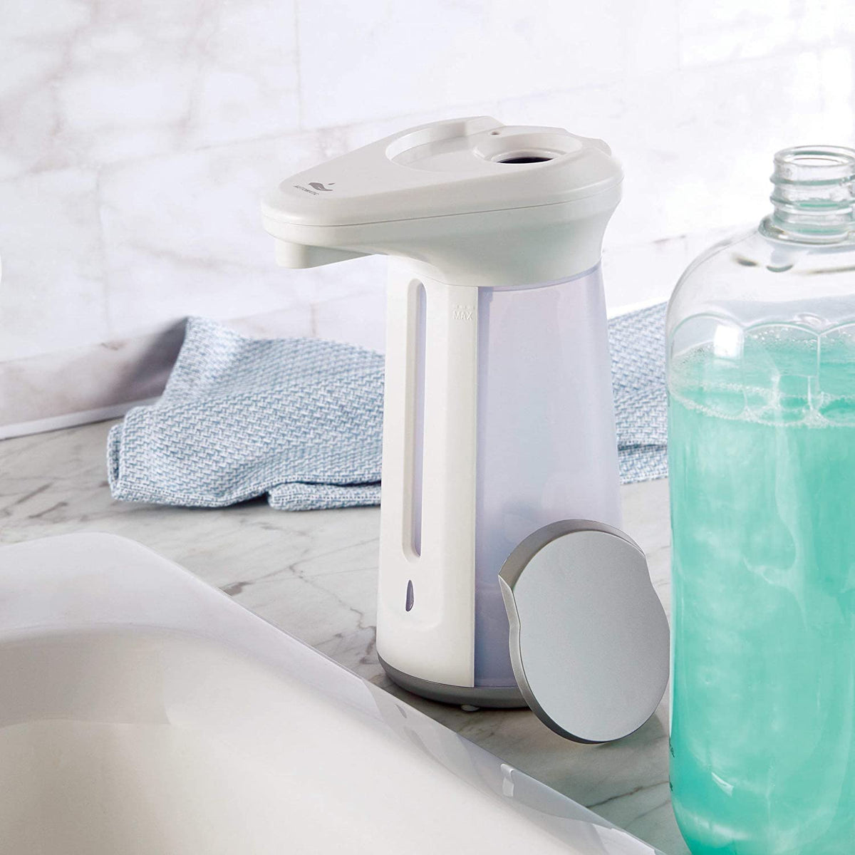 Dispensador de jabón automático blanco