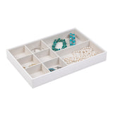 Joyero organizador de 8 compartimentos, color blanco