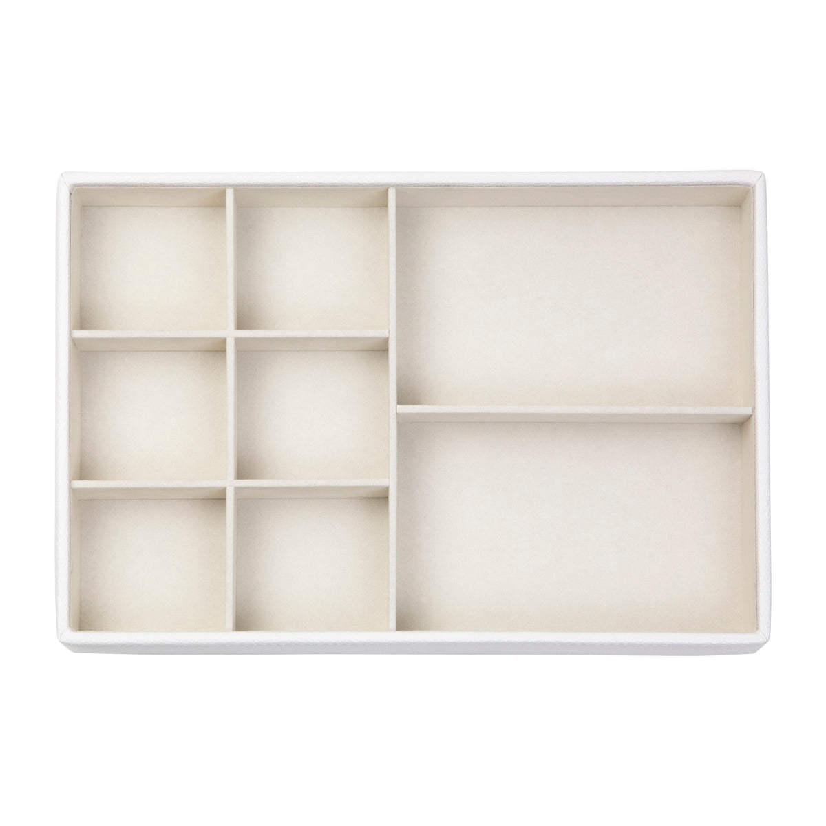 Joyero organizador de 8 compartimentos, color blanco