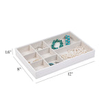 Joyero organizador de 8 compartimentos, color blanco