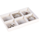 Bandeja Organizadora de Joyas de 6 Compartimentos Blanca