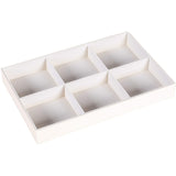 Bandeja Organizadora de Joyas de 6 Compartimentos Blanca