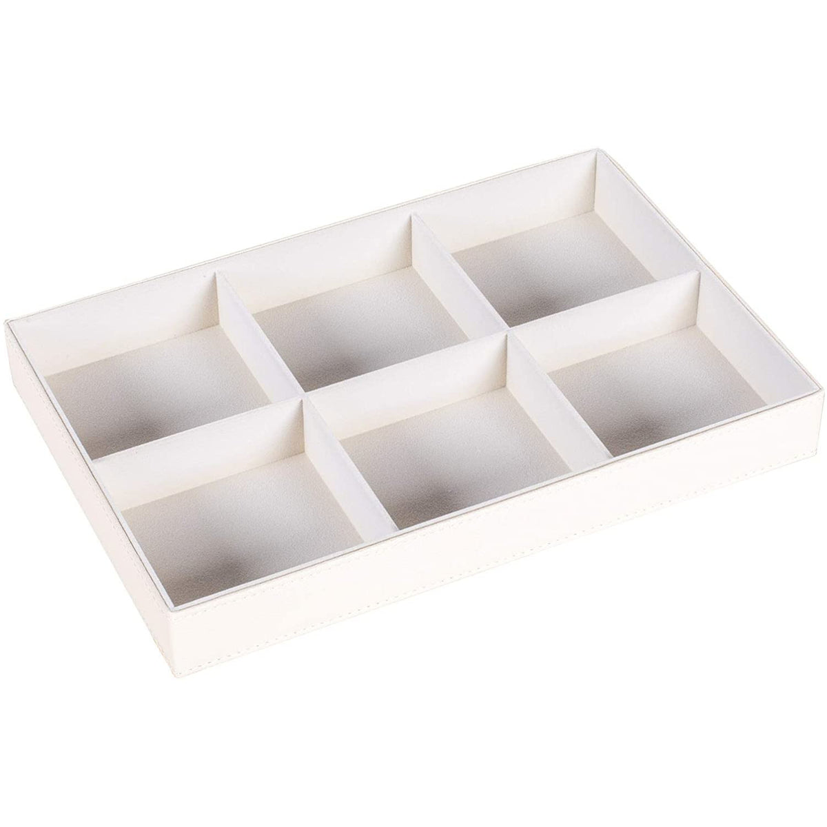 Bandeja Organizadora de Joyas de 6 Compartimentos Blanca