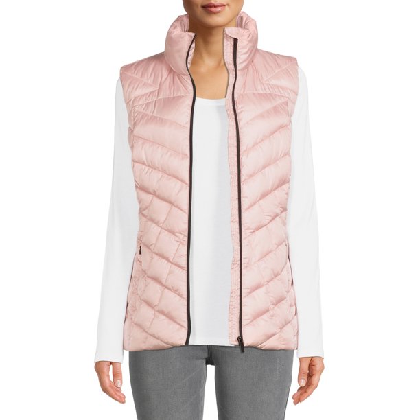 Down Blend Multi Quilt Vest Blush