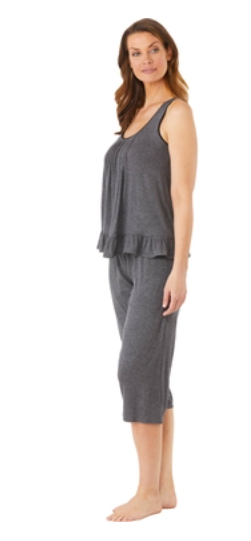 Casual chic capri pajama set Grey